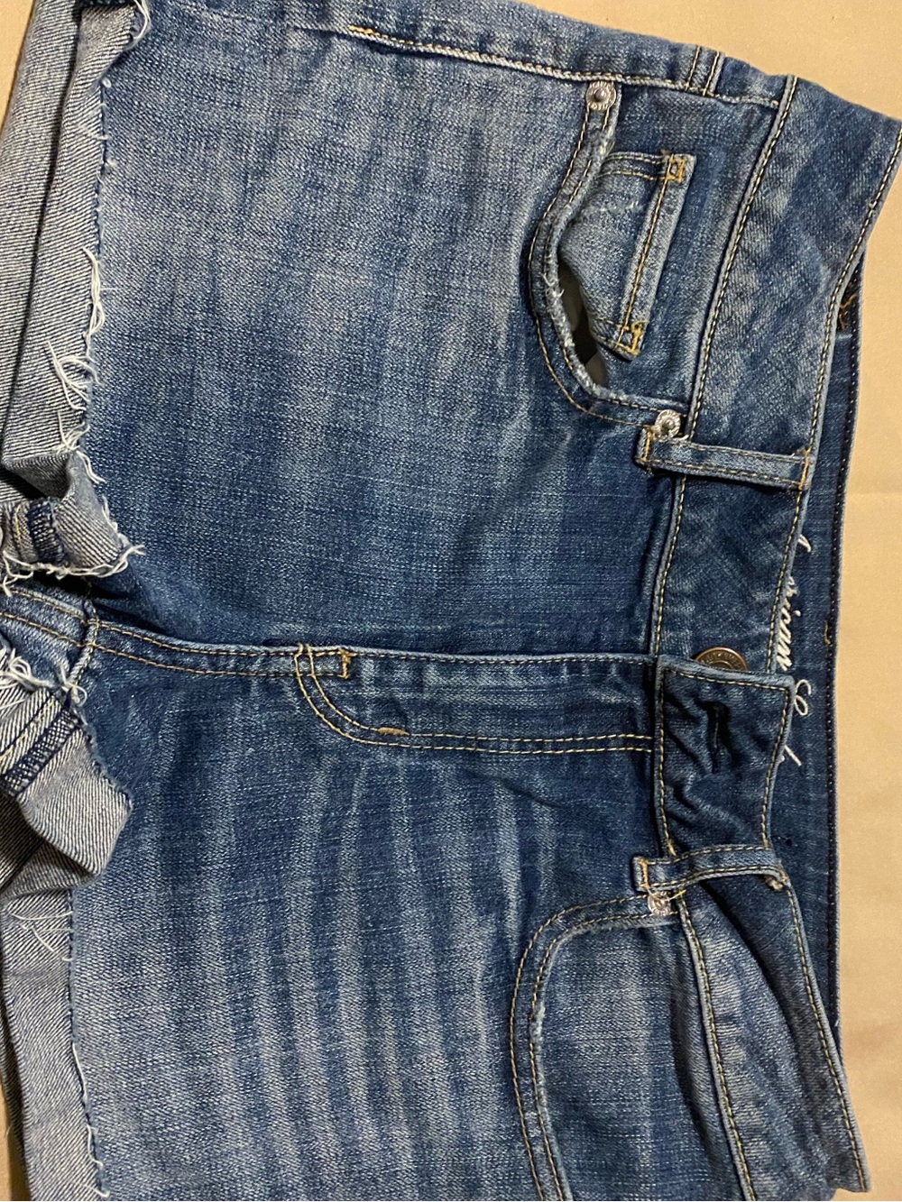 American Eagle Outfitters Distressed Medium Blue Jean Shorts